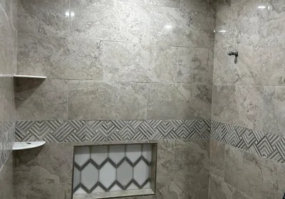 Bathroom remodeling tile work in a Houston home